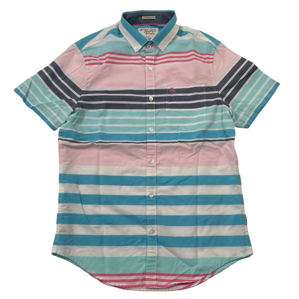 Penguin Munsingwear Button-Up Short Sleeve Size M Shirt (Retail $80)